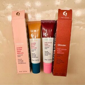 New Glossier Balm Dotcom set - Cookie Butter, Hot Cocoa